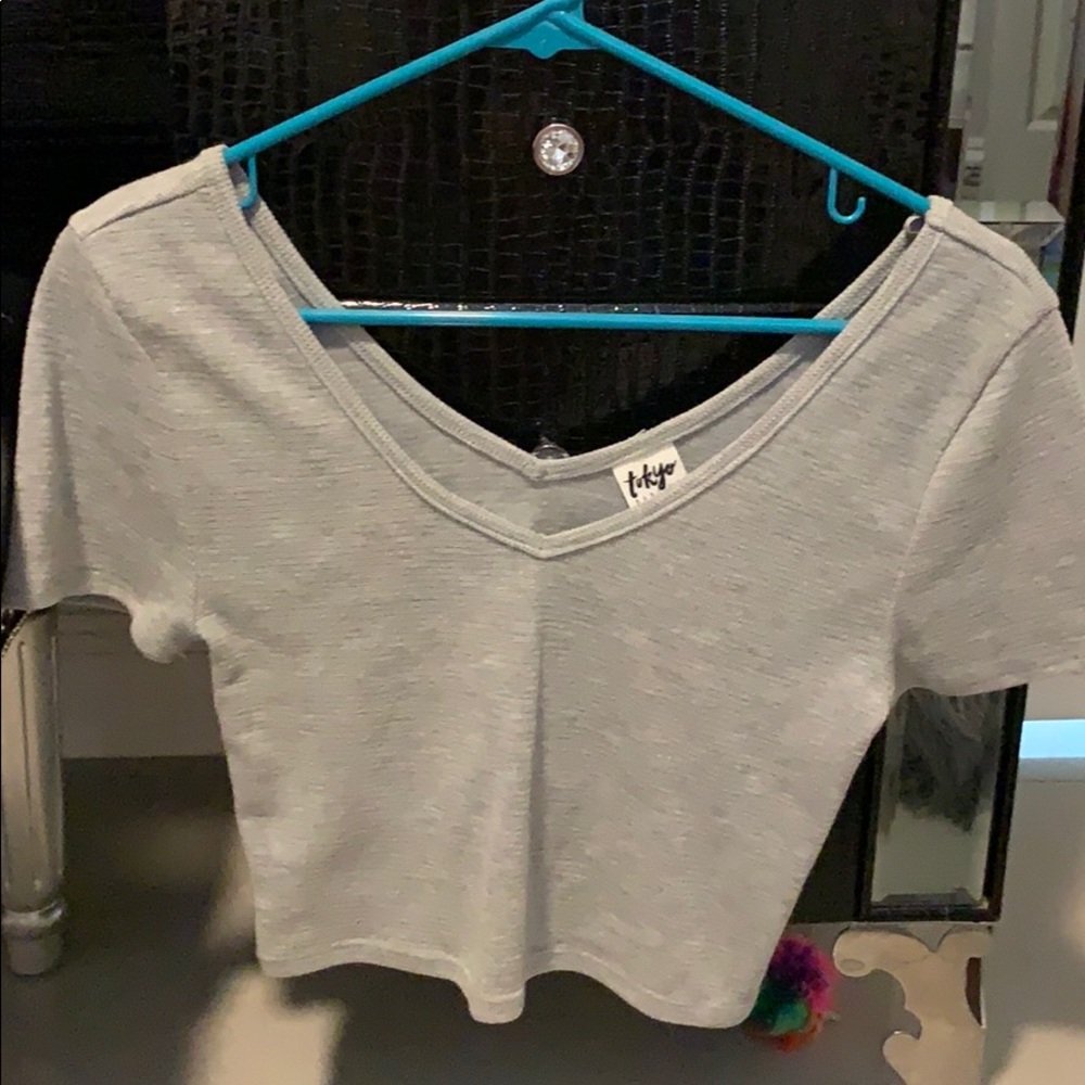 Gray crop top